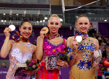 Azərbaycan gimnastı Marina Durunda Avropa Oyunlarında gümüş medal qazandı. Bakı, Azərbaycan, 21 iyun 2015 